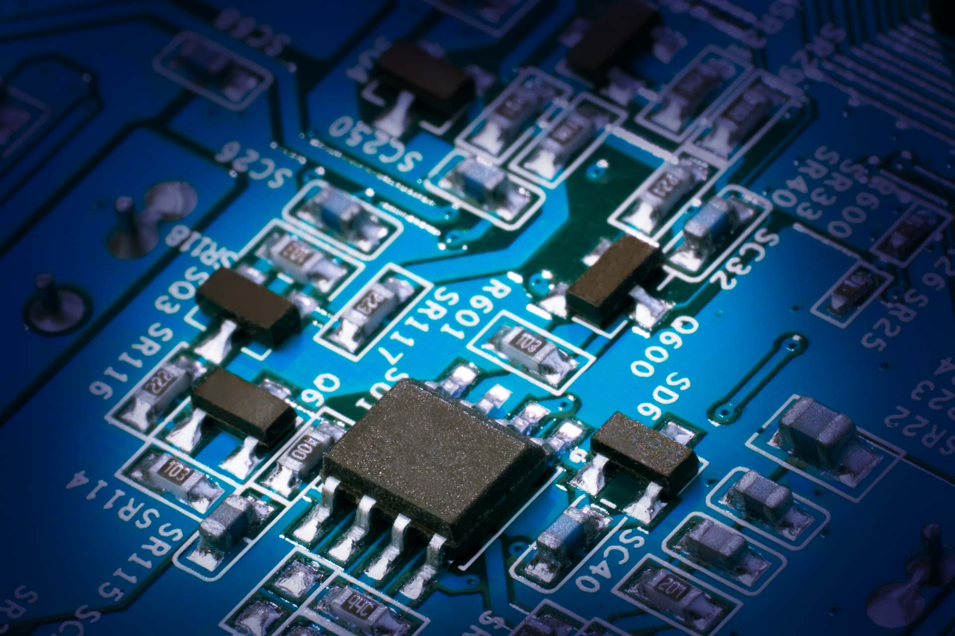 assembled-board-blue-small Prototype low volume pcb assembly